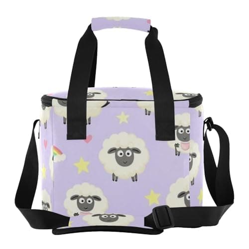 Wudan Magical Sheep Lavender Purple Insulated Cooler Bag 6mm EPE Foam Filled Road Trip Office Workers — view 2