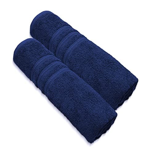 A & B TRADERS Extra Large Jumbo Bath Sheets Pack of 2 | 100% Cotton Bath Towels 85 x 200 cm | Luxury Hotel Quality Oversized Beach Towels | Soft, Thick & Highly Absorbent (Navy) — view 3