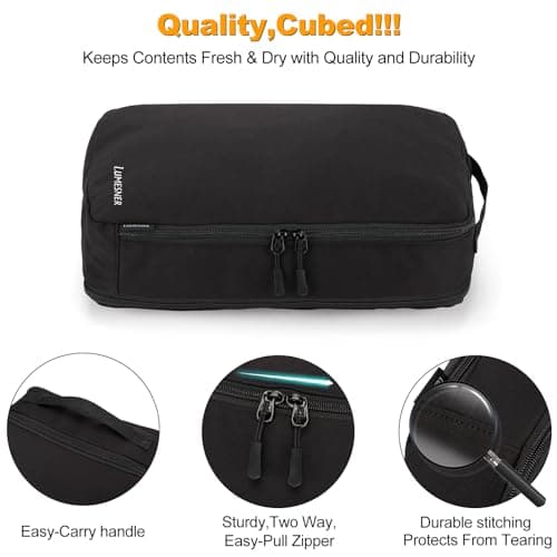 Compression Packing Cubes, Lumesner 8 Set Travel Essentials Packing Cubes for Carry on Suitcases, Compression Suitcase Organizers Bag Set & Travel Cubes (8-piece, Black) — view 6