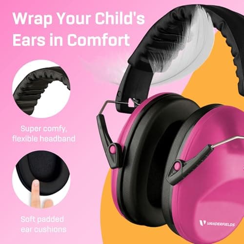 Vanderfields Kids Ear Defenders - 31 dB (2K Hz), Pink Rose — view 4