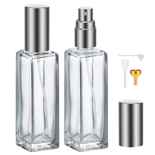 Segus Perfume Bottle Refillable Spray, 2 Pcs 20ml Aftershave Travel Bottle, Empty Glass Perfume Spray Bottles, for Purse, Handbag, Pocket and Luggage (Grey)