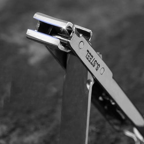 Compact Nail Clippers - Trimming Nails Manicure, Single Nail | Slim Stainless Steel Nail Keychain, Acrylic Nail Clipper File Combo, Travel Friendly Nail Cutter for Pocket Use — view 5