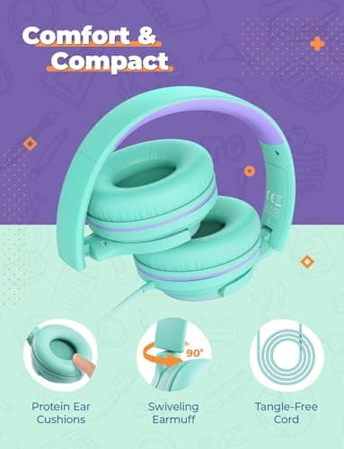 iClever HS22 Kids Headphones Wired 2 Pack with Sharing Splitter — view 5