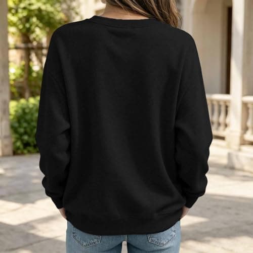 Versatile Hoodless Sweatshirt For Everyday Comfort And Layering (Black, S) — view 2