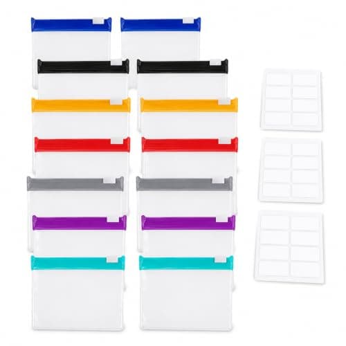 14 Pcs Reusable Zip Seal Pill Bags for Travel, Small Storage Pouches | Small Slide Lock Bags for Pills Vitamins and Jewellery, Waterproof Clear EVA Medication Pouches, Zippered Pill Pouch Set