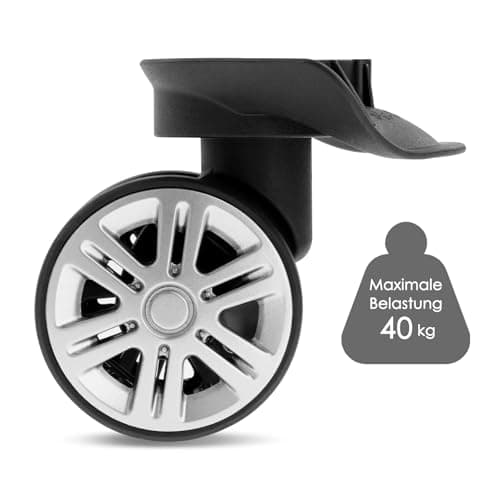 Baoblaze 2 Pieces Black Replacement A19 Dual Roller Wheels Luggage Swivel Suitcase Casters Repair Accessory — view 5