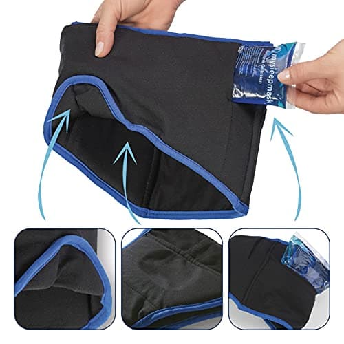 mysleepmask Sleeping Mask with 2 Ear Plugs and 2 Gel Pads, Comfortable Organic Cotton for Absolute Peace and Darkness, Developed in Germany, Head Circumference Approx. 54-58 cm, S/M — view 3