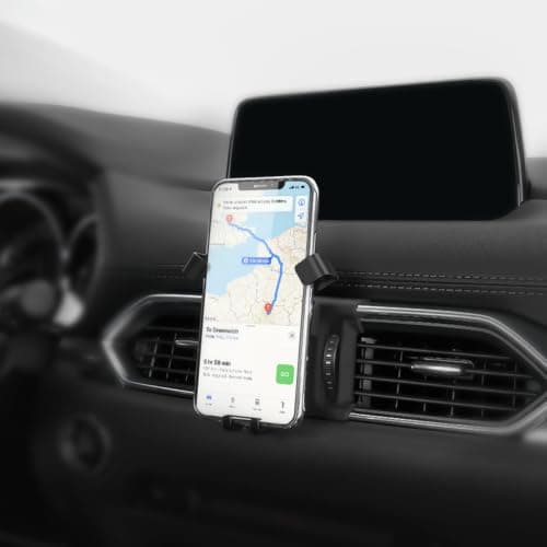 BEERTE Phone Holder fit for Mazda CX-5 2017-2024 Adjustable Air Vent Car Dashboard Cell Phone Mount Carbon Fiber Pattern Gravity Phone Mount fit for Any inches Smartphone — view 4