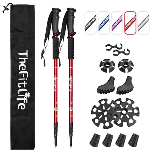 Telescopic Trekking Poles for Hiking, Anti-Shock Nordic Walking Sticks