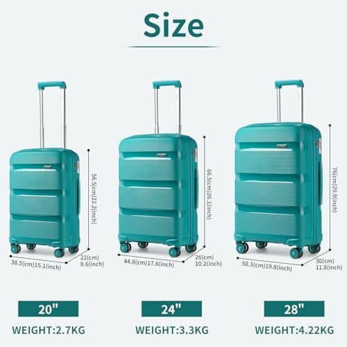 Kono 14 Inch Small Luggage Lightweight Polypropylene Hardshell Vanity Case — view 3