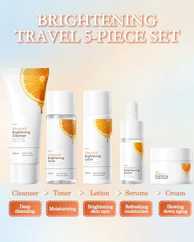 Vitamin C Skin Care Set, 5in1 Mini Cleanser Lotion Serum Face Cream Toner — view 5