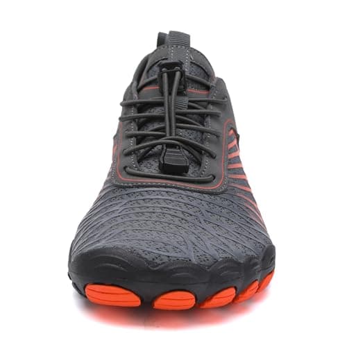 Barefoot Shoes Mens Womens Wide Toe Water Shoes Trail Running Trainers Lightweight Workout Shoes for Hiking Fitness Walking Unisex,Black Orange 9UK — view 4