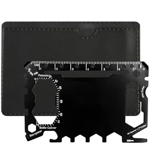 46 in 1 Pocket Kit, Multi Tool Card Size Gadget Wallet Set, Camping Gadgets, Multi Tool Card, Stainless Steel, Perfect Choice for Christmas Gifts, Black