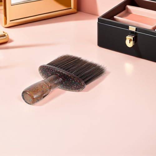 POPETPOP Men's Beard Grooming Brush with Synthetic Nylon Bristles for Beard Exfoliating and Cleaning, Portable Shaving Brush in Brown, for Outdoors Grooming and Home Use — view 6