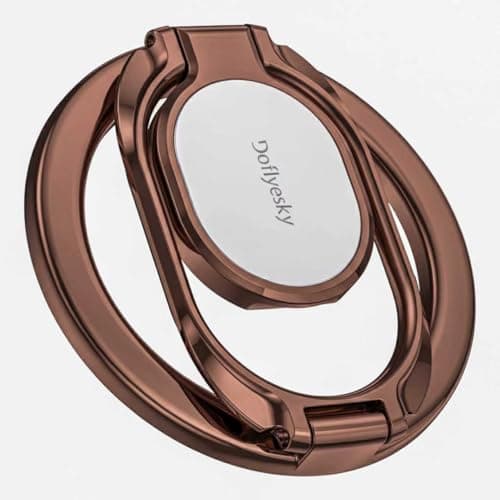 Magnetic Phone Ring Holder with Magsafe, Double Adjustable Gym Finger Ring Grip and Stand, Removable Phone Grip, for iPhone, iPad and Smartphones, Compatible with Magnetic Car Mount (Brown)