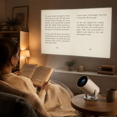 BookCast Smart Projector, Mini Projector for Bedroom Ceiling