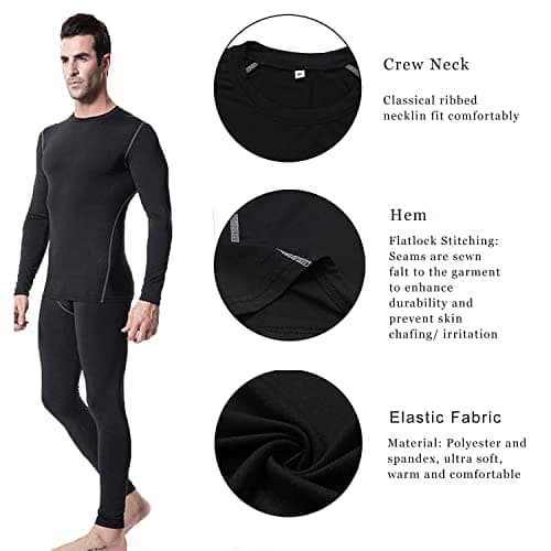 LANBAOSI Mens Thermal Base Layer Set, Compression Top & Leggings Underwear — view 4