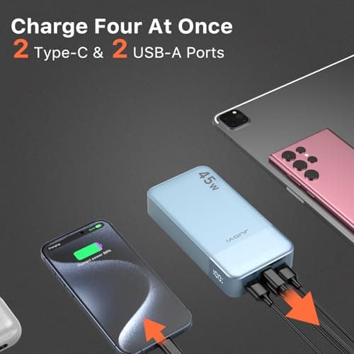 JUOVI 45W Power Bank Fast Charging 20000mAh Portable Charger — view 3