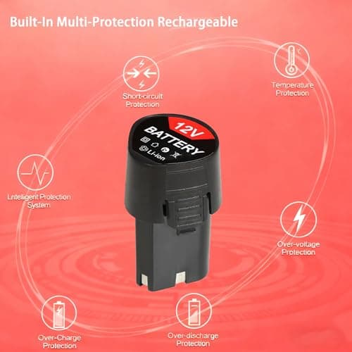 Napacoh Lithium Ion Rechargeable Battery, 12/21V 1500/3000mAh Cordless Power Tool Battery Packs, Electric Battery for Grass Strimmer Hedge Trimmer Chainsaw Car Washer (Battrey A) — view 2