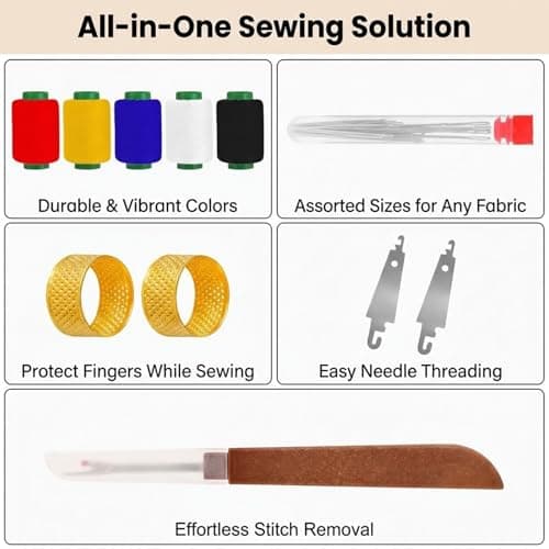 41 Pcs Sewing Tool Set,Thread Kit Including Stainless Steel Sewing Needles,Threader Suture,Thimble Needle, Remover Case,for Mending, Handcraft, Beginners, Daily Use & Women's Gifts — view 3