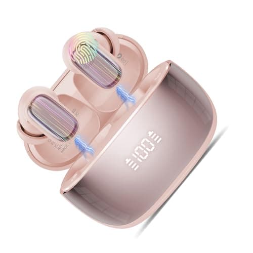 Conyat AI Language Translation Earbuds with 164 Real Time Languages, Ear Buds and AI APP, 7 Translation Modes, Rose Gold