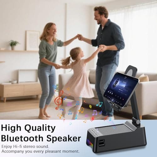 Gifts for Men Women, 5 in 1 Phone Stand with Inductive Bluetooth Speaker — view 6
