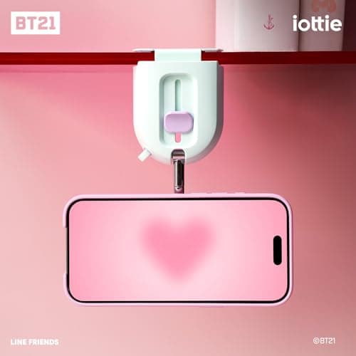 iOttie with BT21 Treker Magnetic Travel Mount, Mint Folding Tripod with Plush Character Keychain, Magsafe Smartphone Mount with RJ Bag Charm and Mystery Character Card, Travel Essential Tech — view 4