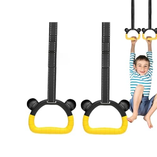 Fitness Hanging Rings - Durable Training Bars, Grip Safe Bodyweight Workout Tool, Compact Exercise Accessory | Professional Calisthenics Kit For Adults, Children, Home Gym, Park, Travel