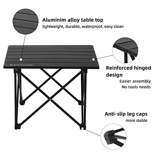 ROCK CLOUD Portable Camping Table Ultralight Aluminum Folding Beach Table Camp for Camping Hiking Backpacking Outdoor Picnic — view 3