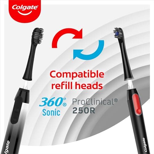 Colgate 360 Sonic Charcoal Battery Powered Toothbrush - Helps Remove Surface Stains - Slim Tip Bristles - Battery Toothbrush — view 6