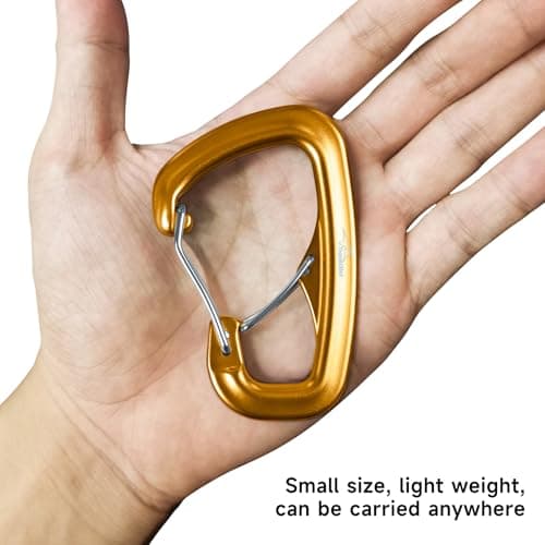 Travel Bird Heavy Duty Carabiner Clip Hook 8KN, Ultra-Light Aluminum Caribeaners with Double Door D-Shape, for Hammock, Camping, Hiking, Backpacking, Dog Leash, Keychain Clip — view 4