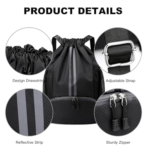 Pinboov Waterproof Football Boot Bag PE Kit Bag with Shoe Compartment — view 3