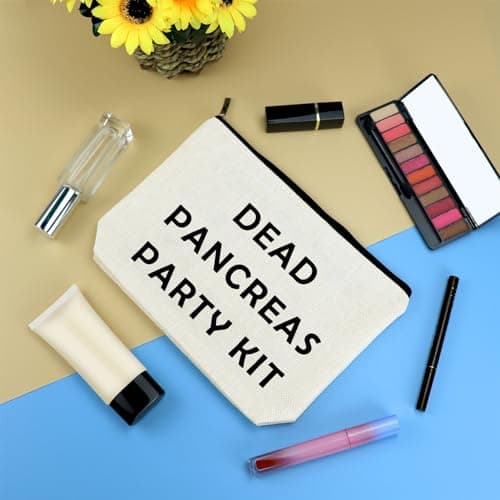 Diabetic Travel Kit Pouch Gift for Grandma Grandpa Mom Dad - Pancreas Party Supplies & Makeup Cosmetic Bag - Christmas & Birthday for Diabetes Awareness — view 3