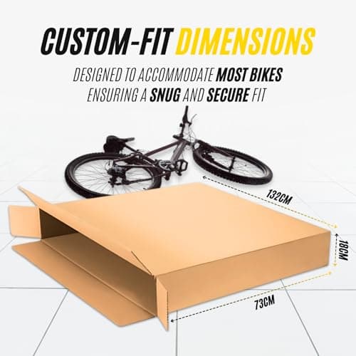 Standard Double-Walled Bicycle Carboard Box | Flat-Pack Packaging Box for Moving House | Strong Carry Case for TVs, Bikes & Artwork Cardboard Bike for Air Travel | Guitar Shipping — view 4