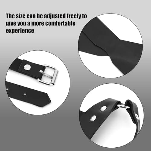 Mikovivi Leather Eye Mask, Sexy Black Masquerade Eye Mask Fancy Dress Accessories Ideal for Women Men Halloween Cosplay Carnival Bachelor Party — view 4