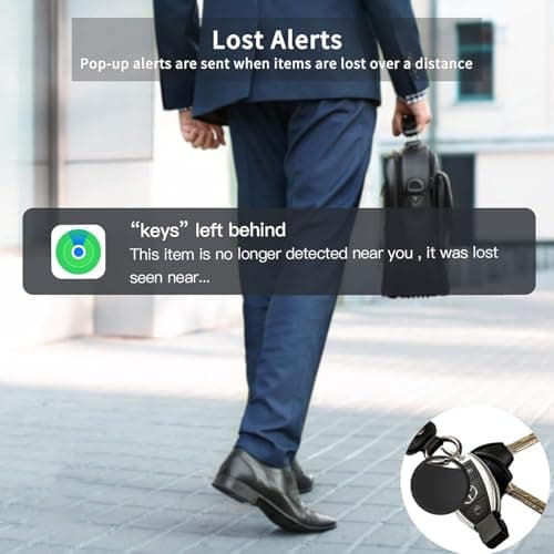 RSH Air Tracker Tag 4 Pack Item Finder Bluetooth Key Tracker Work with Apple Find My (iOS), 80 dB Alarm,IP67 Waterproof Smart Tag with Replaceable Battery, for Keys, Wallet, Luggage, Bags — view 6