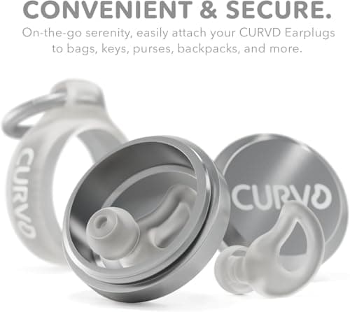 CURVD Everyday Earplugs + Case Clip Bundle, The Perfect earplug for Sleep, Travel, Noise Sensitivity/canceling + Case Clip Package Portable Waterproof Container & Silicone Sleeve for Ear Plugs(Cloud) — view 2