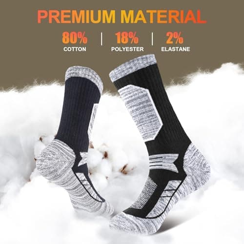 Niofind Mens Thermal Socks Thick Warm Winter Socks, 5 Pairs Black 6-8 — view 5