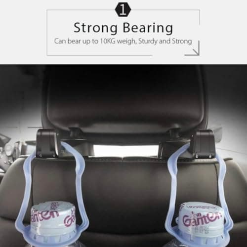 Orco 2 Pack Car Headrest Hook with Phone Holder, 2-in-1 Universal Back Seat Hanger for Purses and Bags, 360° Rotation Heavy Duty Vehicle Organizer, Compatible with 4.0-6.44" Smartphones - Black — view 3
