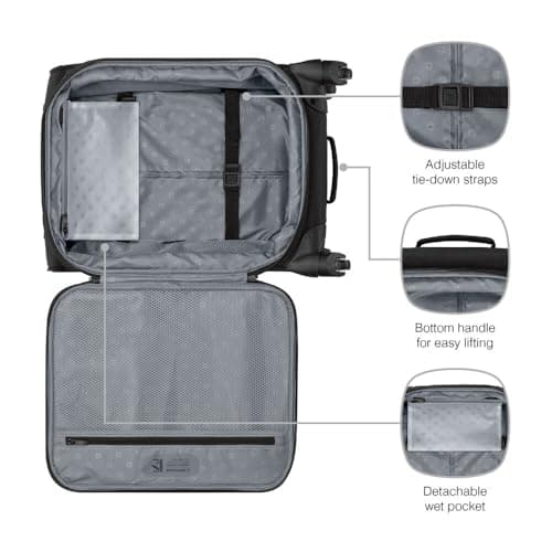 Wenger Sion Carry-On Soft-Shell Suitcase S, 40/45 l Expandable, Black — view 5