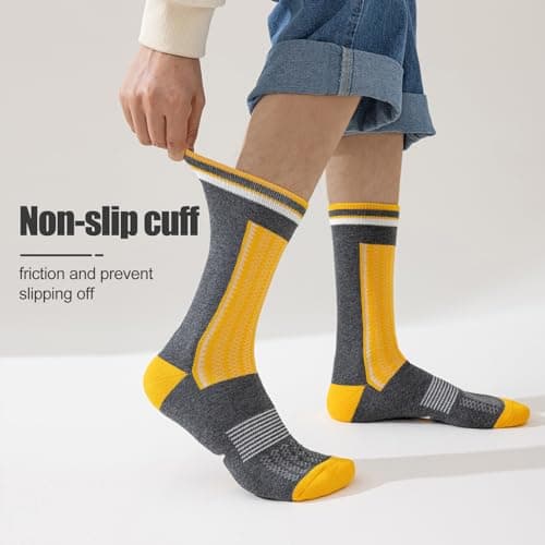 Cirorld Men's Cushioned Moisture Wicking Breathable Work Socks, 6 Pairs — view 5