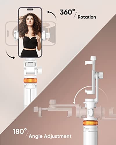 62" Phone Tripod Stand with Bluetooth Remote, Extendable Selfie Stick & Travel Tripod for Smartphones — view 6