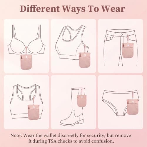 Chsoejuf Bra Wallet, Hidden Travel Bra Wallet, Travel Pouch — view 3