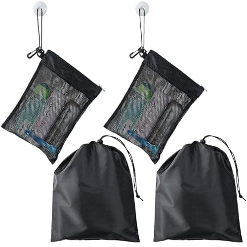 KEYRI 4 PCS Waterproof Toiletry Bag Set Mesh Shower Bag Quick Dry