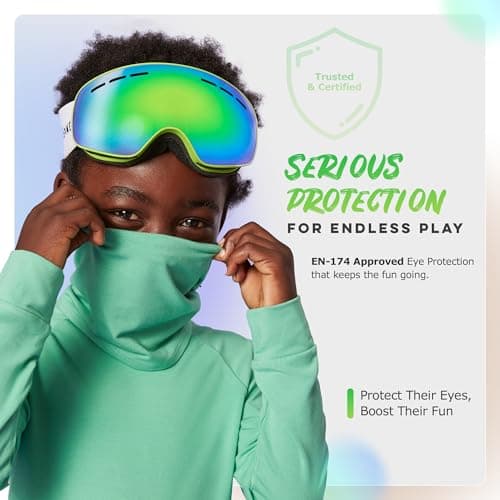 Roarsome Kids Ski Goggles | Anti-Fog UV Protection with OTG Fit & Strap — view 3