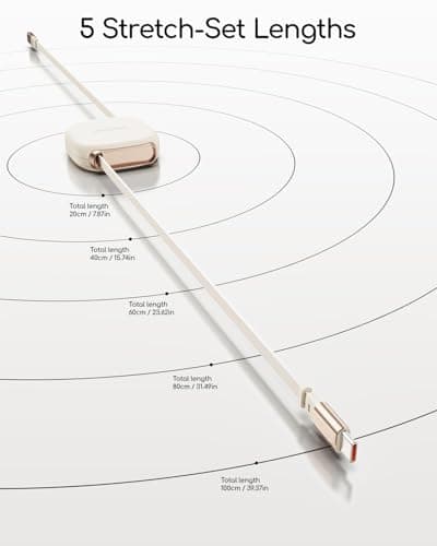 VisionSync 240W Retractable USB C Cable for Phones,3.3FT,2Pack,Beige — view 6
