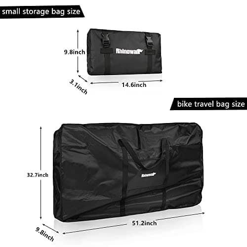 SUNELFFY 26 inch Folding Bike Bag Bike Travel Bag Case Fits 26 inch or below Folding Bikes, Bicycle Transport Case for Air,Train Travel Bike Transport Bag (for 27.5 inch Bike Travel Bag) — view 2