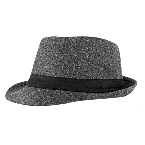 TINAYAUE Men's Gentleman Hat Mid-Elderly Fedora Hat Winter Warm Trilby Hat Old Man Elegant Woolen Hats Outdoor Travel Party Top Hat Birthday Gift for Dad Grandpa Panama Jazz Cap — view 4