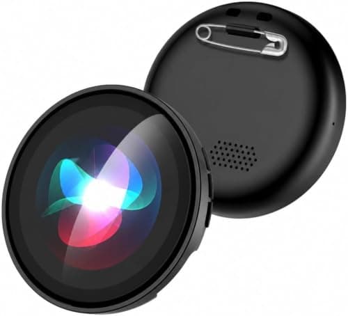 Digital Badge AI Companion, Wearable Language Translator Device for 60 Languages, Real-Time LCD Subtitles, HD Touchscreen, Bluetooth 6.0, Voice Assistant, Portable E-Badge for Travel & Business