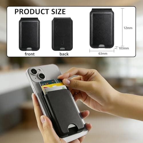 Magnetic Card Holder for iPhone with Magsafe, 3 Card Holder with Adjustable Stand, Strong Magnet and RFID Blocking, Secure Cashless Travel and Daily Use, Compatible with iPhone 16 15 14 13 12 Series — view 2